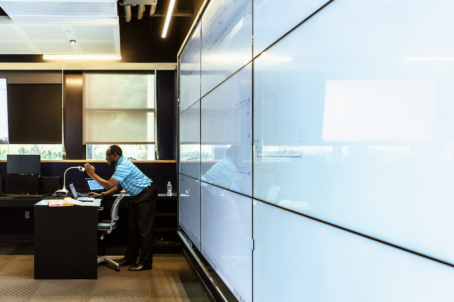 Professor in College of Engineering classroom