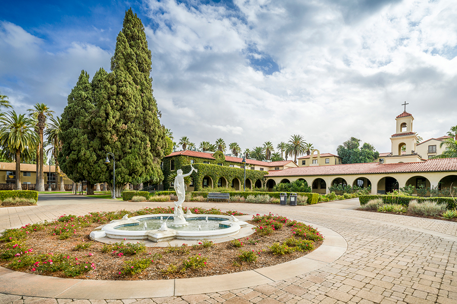 Fountain in front of James Building 