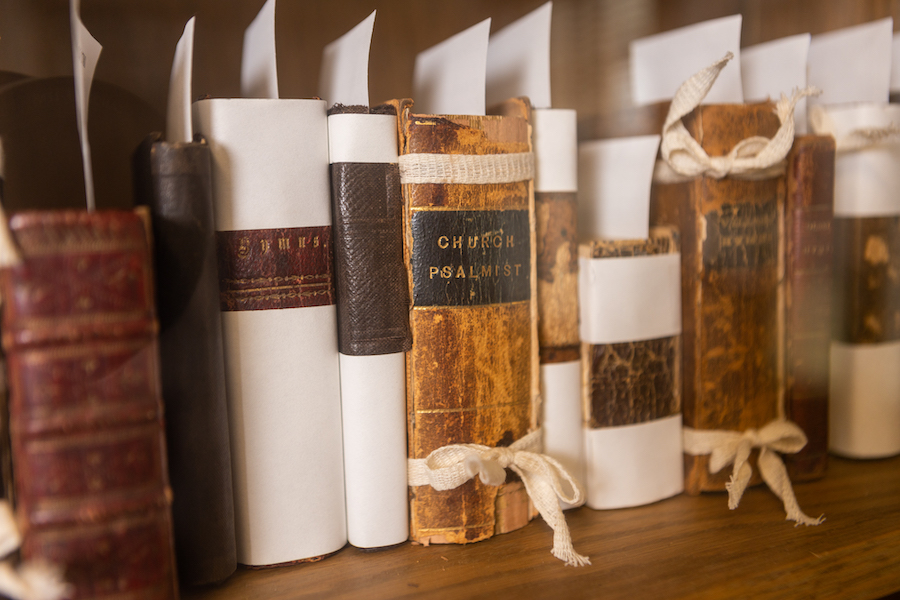 old books on a shelf