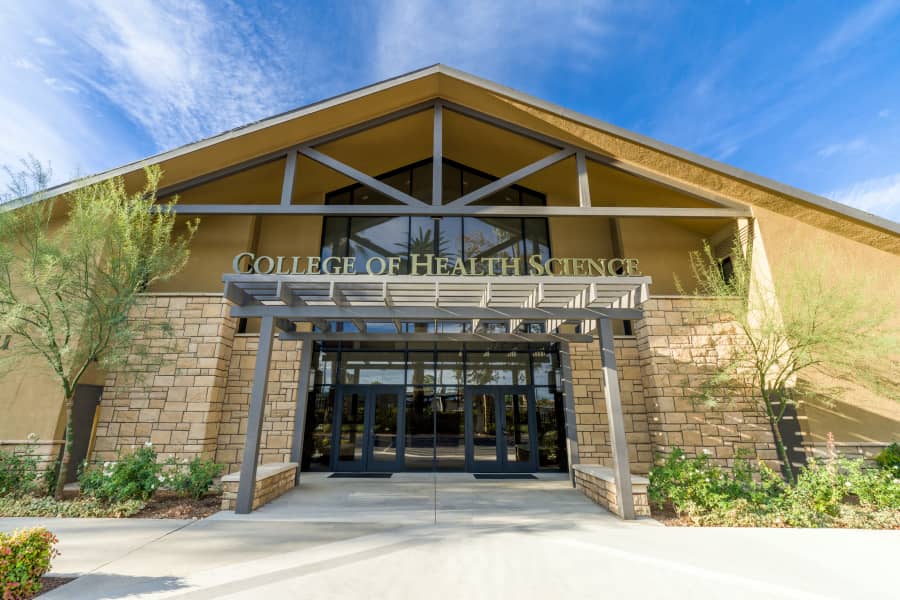 Entrance to CBU's College of Health Science building