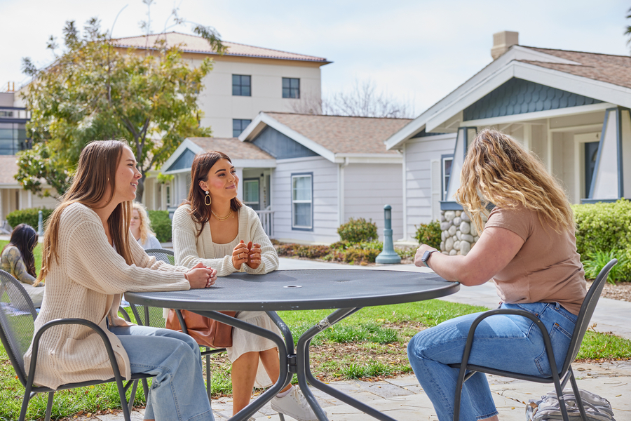 students at a table