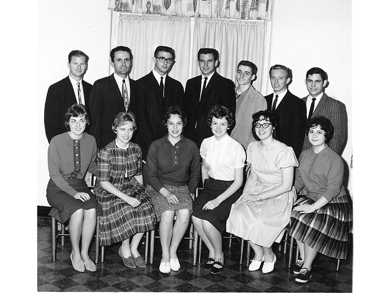 Portrait of Baptist Student Union (BSU) Freshman Council, circa 1961-1962. Queenie Simmons Archive, California Baptist University. 