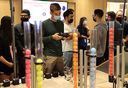Teams of freshmen at California Baptist University spent the                       semester constructing robots that raced against each other in the Engineering                       Design Competition.