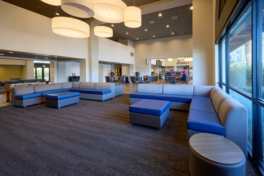 Lounge area near market inside Magnolia Crossing