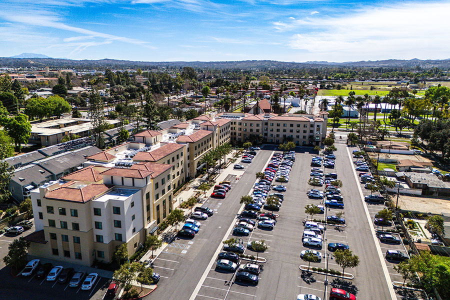 Magnolia Crossing Aerial shot from parking lot side