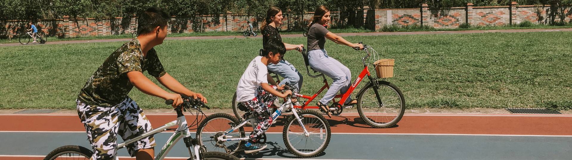 students on bikes