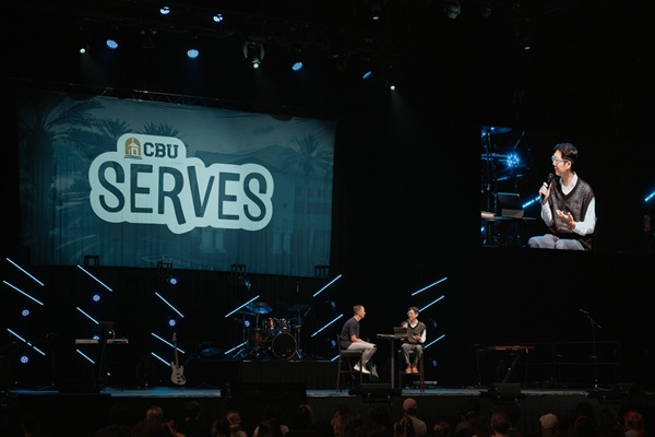 CBU Serves presentation on stage